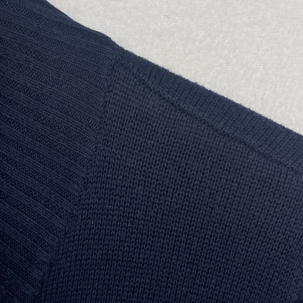LAUREN RALPH LAUREN Sweater L LRL Monogram Crest Cardigan Full Zip Cotton Blue - Picture 7 of 11